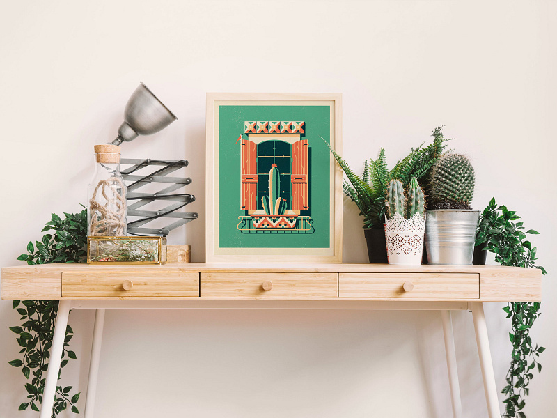 Oaxaca Art Print art print cacti cactus dan kuhlken design dkng dkng studios geometric illustration mexico nathan goldman poster screen print silkscreen southwestern succulent texture vector