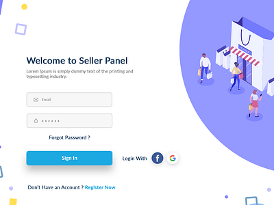 Seller Panel Login design ecommerce login sales seller shopping ui vendor webpage website