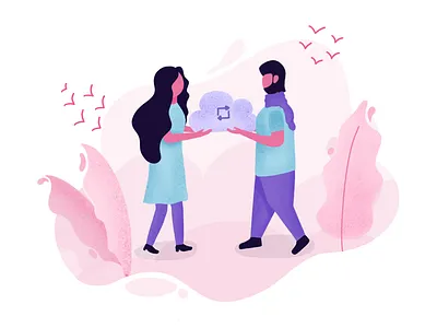 Day 06 - cloud account collaboration illustration account character cloud data design graphic light minimal motion