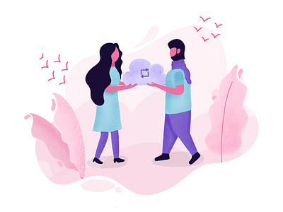 Day 06 - cloud account collaboration illustration account character cloud data design graphic light minimal motion