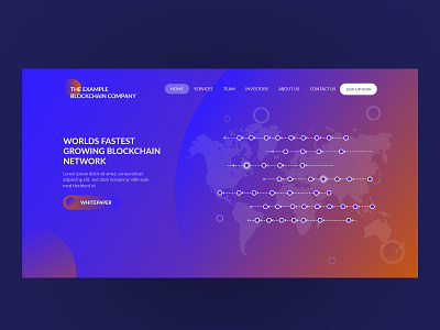 Header Concept for a Blockchain Website blockchain concept cryptocurrency header information technology landing header map network world