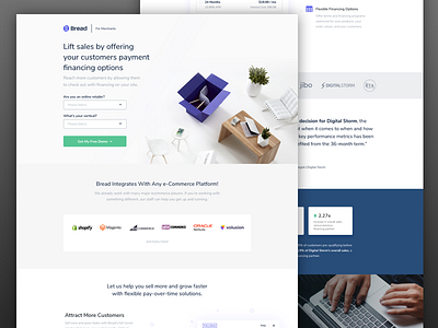Bread | Financing LP cro financial klientboost leadgen saas saas landing page