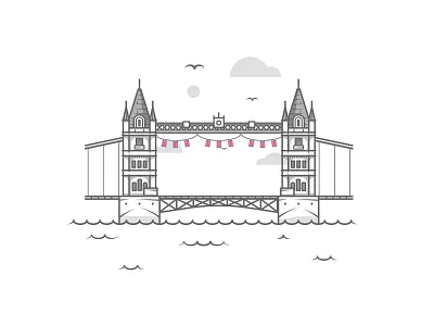 Tower Bridge bridge britain dribbble england flat holiday icon illustration landmark london scene shot stroke tower travel vector