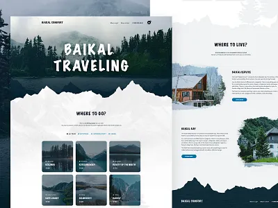 Baikal comfort baikal design lake landing landing page mountians nature one page tourism ui ux web