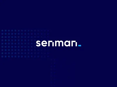 Senman logo blue brand identity branding branding design clean corporate id corporate identity design development digital it logo minimal tech technology typography vector