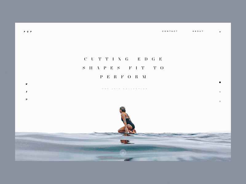 Product Line Reveal animation clean ecommerce gif grid interaction interaction design landing minimal surf typography ui ux