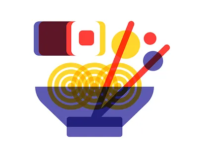 Flowing flowing food inktober japan ramen sushi