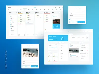 Finance App app blue blur clean colors design digital finance gradient graphic icon logo minimal mobile round shadow typography ui ux white