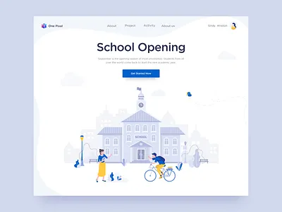 School Opening design illustration ui web