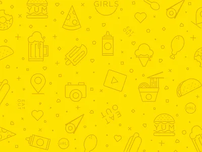 Foodie Fun Pattern background pattern banner branding food icon set icons design identity illustator marker web youtube
