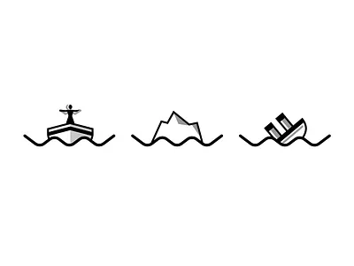 Titanic Icons boat doyoutrustme greyscale iceberg icon icon set set titanic