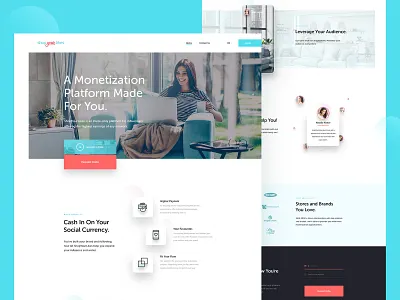 ShopYourLikes Homepage audience homepage influencers instagram landing page likes marketing website monetization shop social ui ux design website