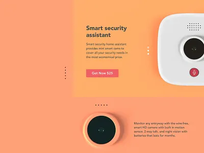 Smart home security camera 3d c4d cad flat industrial design lens minimal design product security camera solution ui web page
