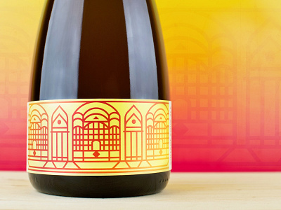 Hi-Wire Vintage Sour Ale with Black Tea & Peaches beer beer bottle bottle label label packaging pattern sexy simple sour vintage