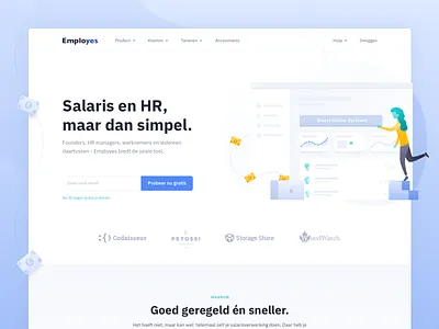 Employes landing page accountant accountants header hero image home page hr hrm human resources illustration landing page payroll saas salary web app website