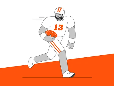 American Football 13 character football guy illustration man people