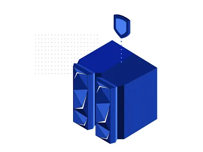 Power Z analytic branding cloud design ibm icon illustration isometric mainframe security server vector
