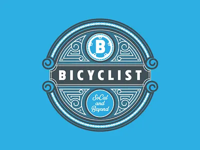 Bicyclist Badge b badge bicycle bicyclist design illustration logo monogram typography vintage