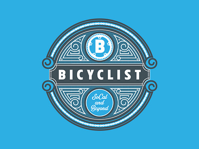 Bicyclist Badge b badge bicycle bicyclist design illustration logo monogram typography vintage
