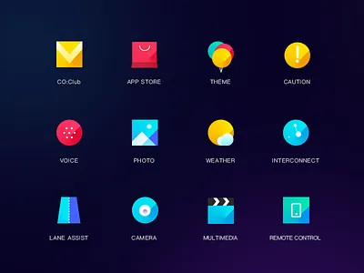 Icon Lynk Co2 car colors competition geometric icons system