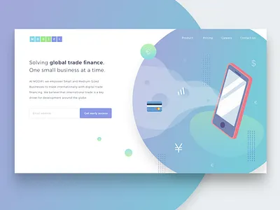 Daily UI Challenge #003 Landing Page 003 challenge daily 100 challenge dailyui dailyui 003 dailyui003 finance fintech gradients illustration landing landingpage redesign ui web website website concept white