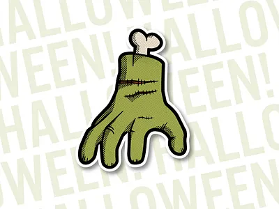 Halloween! blood bone follow me free fun gore green halftone halloween hand mule rebound scar scary spooky sticker