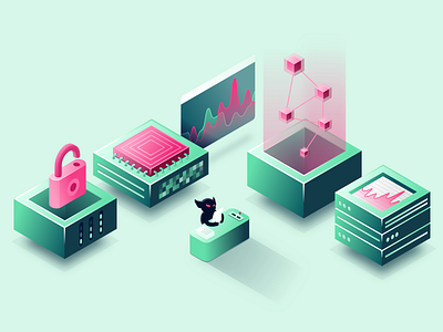 Chaos Experiments Illustration Gremlin chaos design engineering gremlin illustration isometric servers stats vector