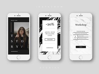 Luxury Instagram Stories blog brand creative market instagram stories layout luxury luxury brand phone photoshop template post social social media design stylish typography ux