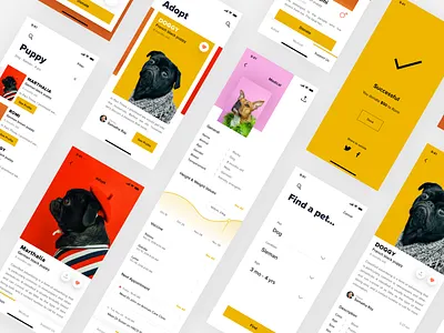 Pets Adoption App more screen adopt animal app cat charity clean dog donate donation minimal pet