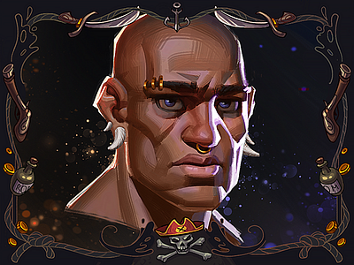 All Hands Ahoy • Pirate card game concept art • Part 2 2d 2d art board game card card game cards character character design fantasy game game art game design gaming illustration pirate portrait tabletop game
