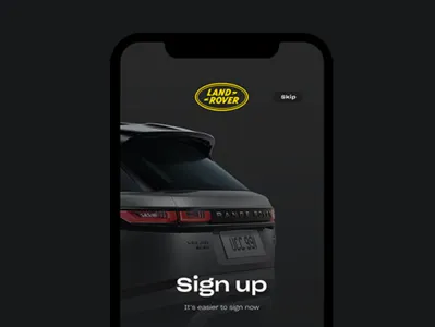 Land Rover app practice app art branding clean color design digital flat font idea logo logotype minimal portfolio sign up social typography ui ux vector