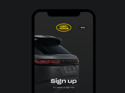 Land Rover app practice app art branding clean color design digital flat font idea logo logotype minimal portfolio sign up social typography ui ux vector