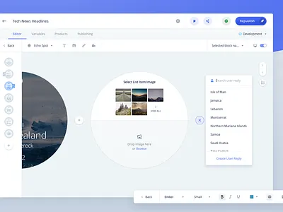 Invocable - Visual Editor - 1 alexa builder constructor data management data visualization desktop drag n drop editor image editing image gallery interface report skill builder template builder template design text editor ui voice interface vui