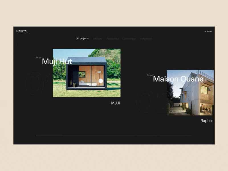 Habital Photo Slider after effects animation clean interaction interface minimal photography slider ui ux web web design website