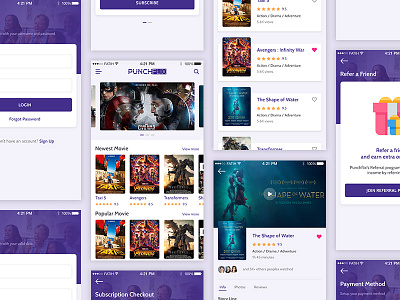 PuncFlix App : Movie App exploration android app design graphic design ios mobile app movie ui ux