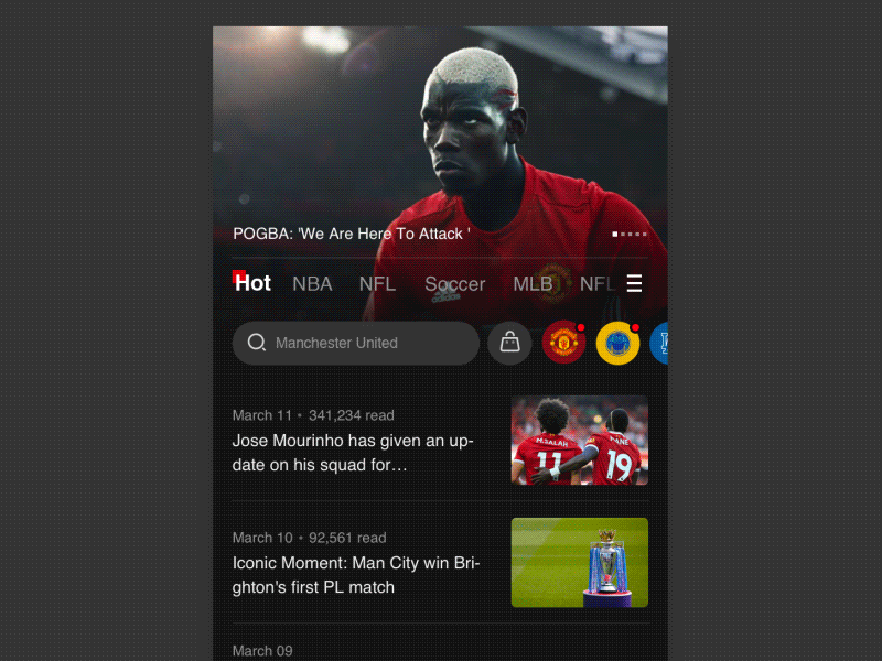 PPsports design 2.0 flat flat design football gif ios12 iphonexs nba news soccer sports suning timeline ui user experience user interface ux
