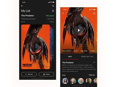 Netflix my lists screen reimagined app cards film ios movie netflix screen streaming ui ux video watch