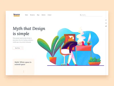 Design Myth || Illustration app blog bruvvv chat design feed flat illustration ios landing page logo myth plants profile social student study typography web web2.0