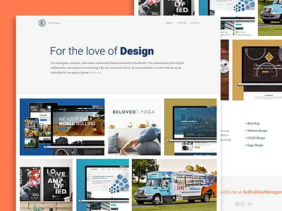Leah Krueger Personal Site design graphic design personal personal site portfolio portfolio design portfolio site web web design