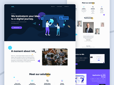 Init Landing Page desktop illustration landing page ui vector web design
