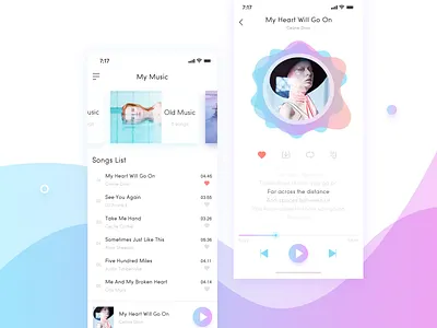 UI100Day-08 Music Player blue gradient gradient color gradient design music music app player purple ui ui ux ui 100
