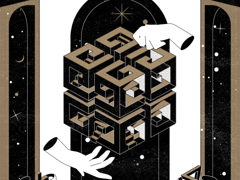 Givenchy poster 2d animation design flat gif hands illusion illustration loop shape layers