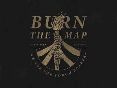 Torch Bearers illustration texture typography vintage work in progress