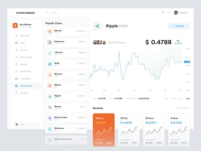 Blockchain Dashboard bitcoin clean creative crypto crypto currency dashboard design market modern ripple stock exchange uiux