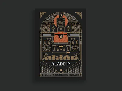 Aladdin Movie Poster 1001 nights aladdin arabian design details gold graphic luxury movie poster poster art treasure typography weeklyconcept