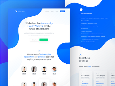 Full Karuna Health Company Page design future health health care interface karuna meetkaruna ui wealth website