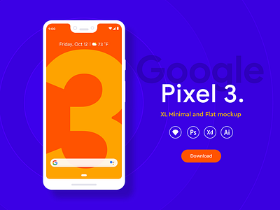 Pixel 3 XL mockups - Freebies android flat freebie psd freebie xd freebies google minimal mockup pixel pixel 3 ui