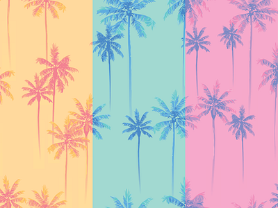 Palms Pattern daytime illustration palm pattern sunrise sunset tree