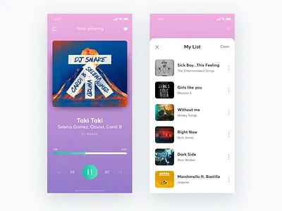 Music Player UI Exploration app clean design gradient interface iphonex minimal music music app play player