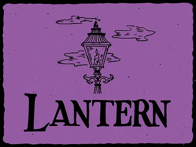L is for Lantern alphabet halloween handlettering illustration inktober lantern lettering purple retro series typography